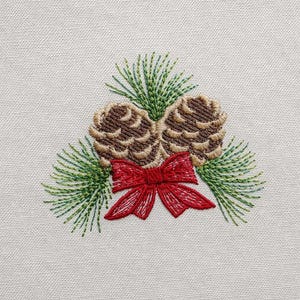 Christmas Pine Cone with a bow, 4 sizes, machine embroidery designs
