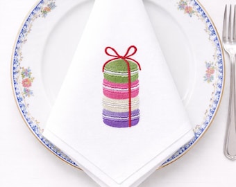 Macarons franceses, 3 tamaños, diseños de bordado a máquina
