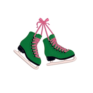 Ice-skating boots, **updated**, 4 sizes machine embroidery designs, instant download