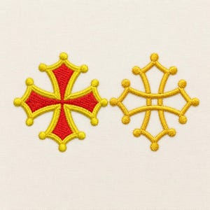 2 Occitan Cross, 15 sizes each, machine embroidery designs
