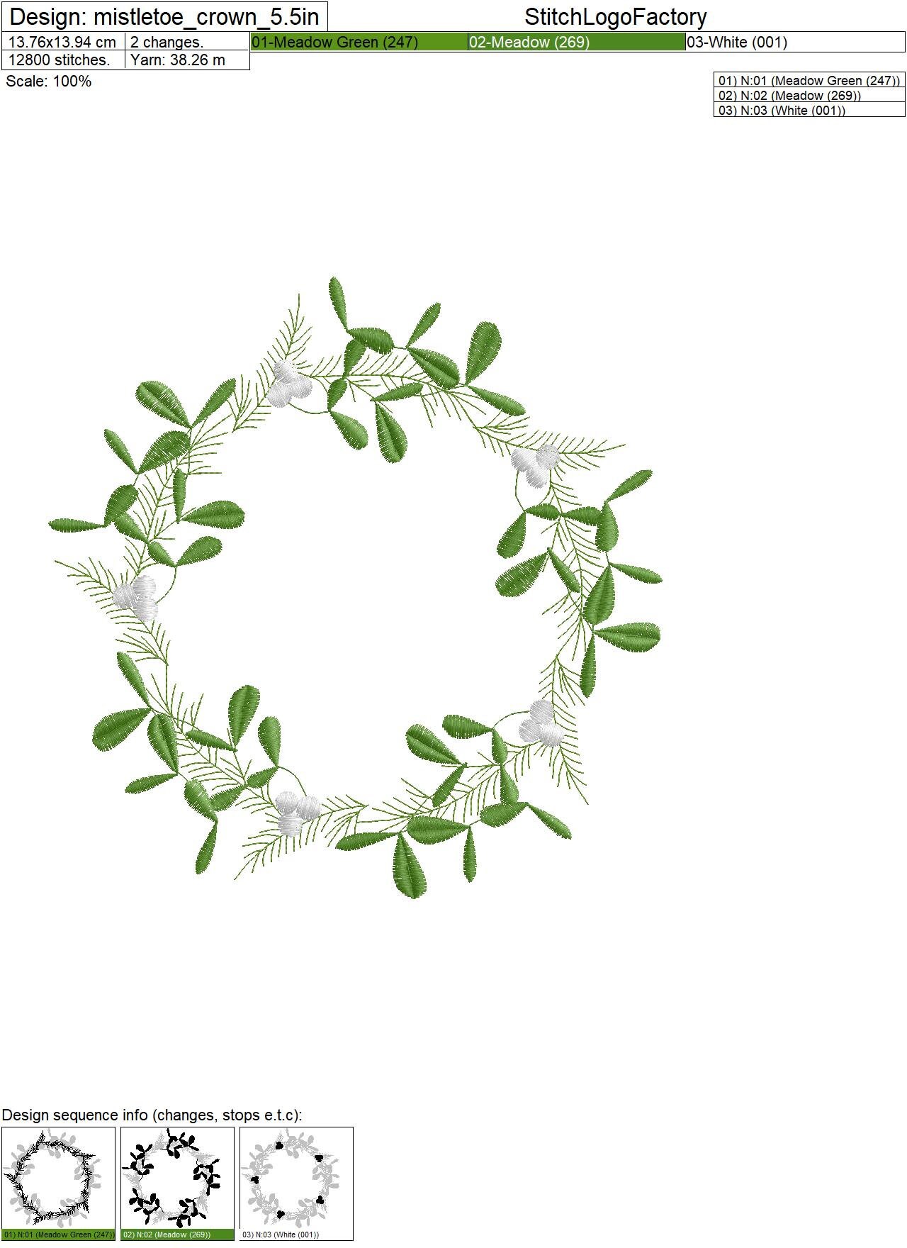 Mistletoe Frame Wreath, 3 Sizes, Machine Embroidery Designs - Etsy