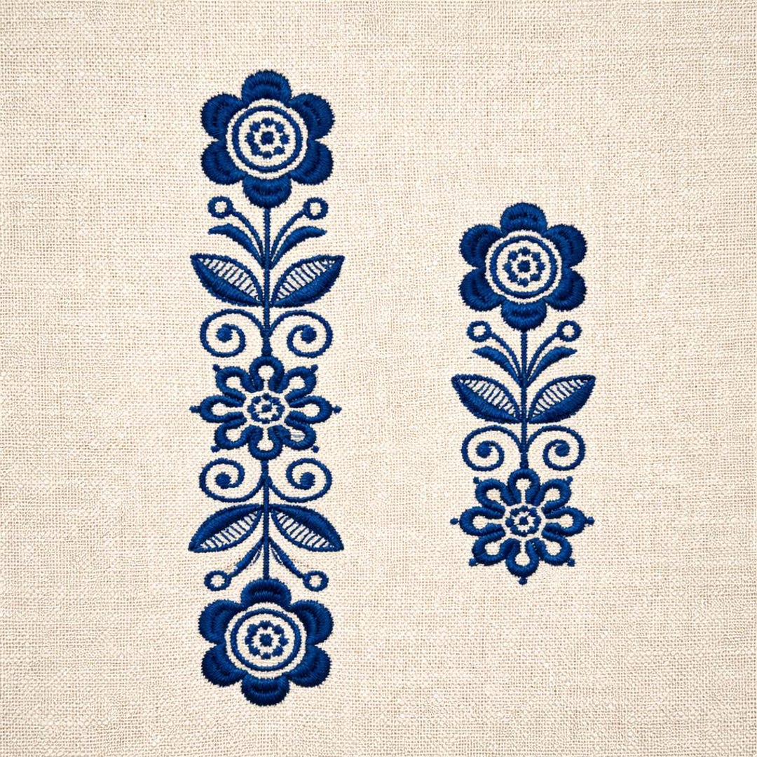 Folk Flower, Scandinavian Style, 4 Sizes, Machine Embroidery Designs - Etsy