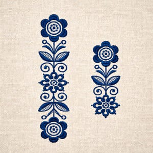 Folk Flower, Scandinavian style, 4 sizes, machine embroidery designs