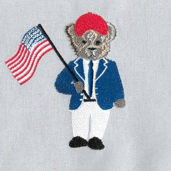Teddy Bear American, US Flag, 3 Sizes, Machine Embroidery Designs