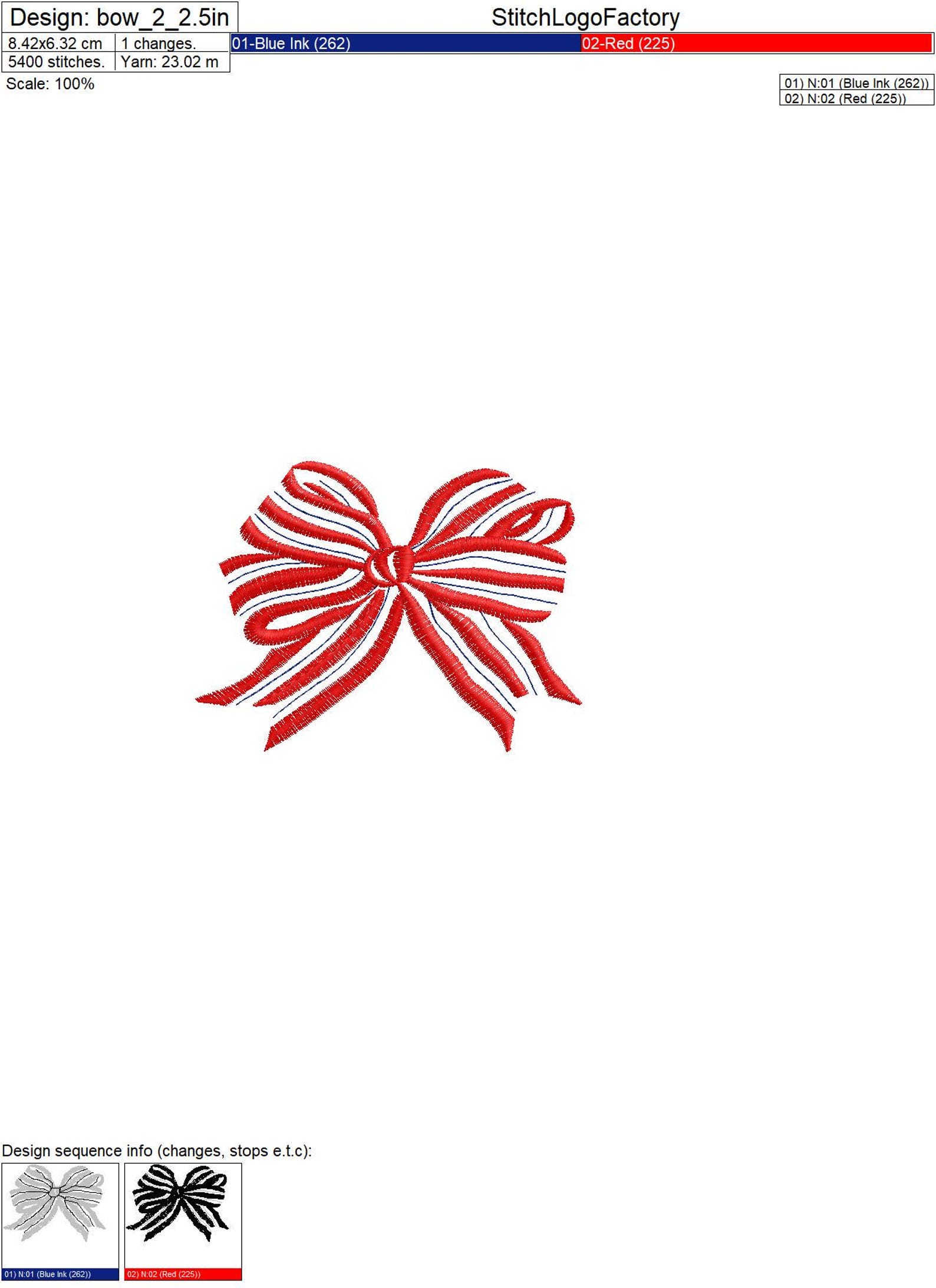 Striped Ribbon Bow Set, 5 Sizes Each, Machine Embroidery Designs - Etsy