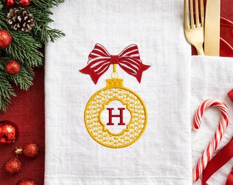 Christmas bauble monogram, 4 sizes, machine embroidery designs
