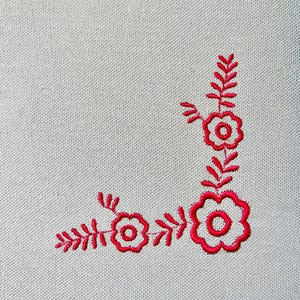 Folk Flowers Corner, Floral croner, 5 sizes machine embroidery designs instant download