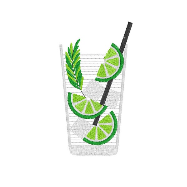 Gin Tonic Cocktail, 3 sizes machine embroidery designs instant download