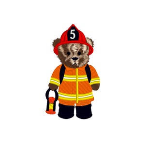 Teddy bear Fireman, 3 sizes, machine embroidery designs