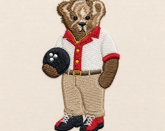 Teddy bear Bowling, 3 sizes, machine embroidery designs