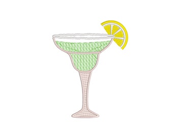 Margarita lime Cocktail, 3 sizes machine embroidery designs instant download