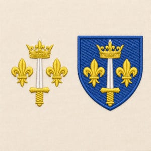 Joan of Arc Coat of Arms, 15 sizes each, machine embroidery design