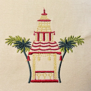 Tropical Pagoda, 4 sizes machine embroidery designs instant download