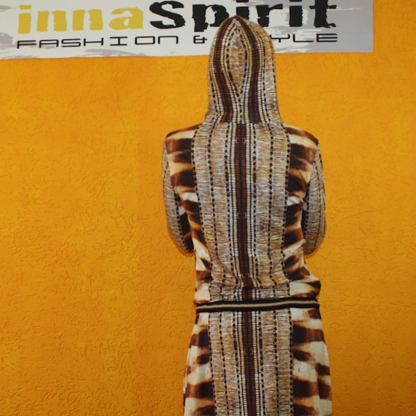 hoodykleid jersey africa UNIKAT tribal onesize