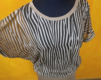 Jersey dress beige zebra UNIKAT transparent Afrikastyle one size