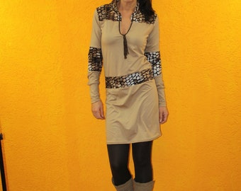 Africa jersey dress with animal print Gr. S/M