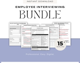 Human Resources ǀ Recruitment and Interviewing Bundle ǀ Employee Handbook ǀ HR Forms ǀ HR Templates ǀ Employee Onboarding ǀWelcome Packet