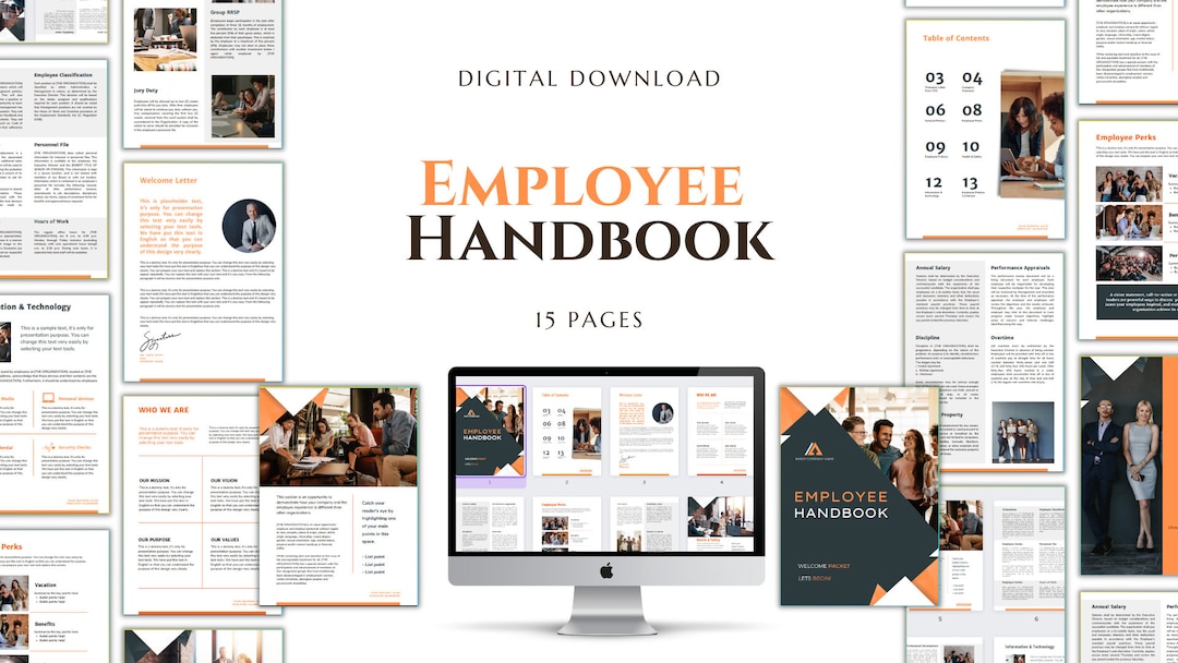 Employee Handout.pdf Employee Handbook Template | Customizable HR Policies (digital Download ...
