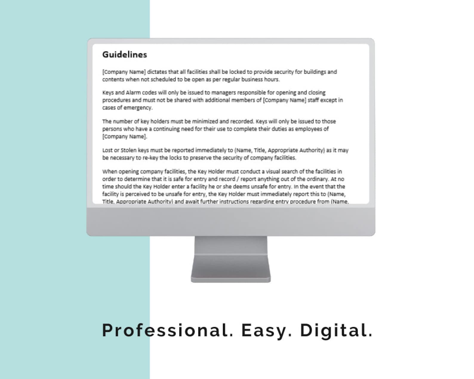 Key Holder Policy ǀ New Hire Paperwork ǀ Human Resources Forms ǀ HR