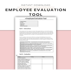 Employee Review Template | Probationary Review | Human Resources Template | Editable in MS Word, PDF, and Canva | Human Resources Form