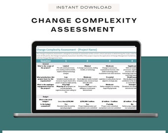 Change Management Complexity Assessment ǀ Project Management ǀ HR Forms ǀ Project Template ǀ Task Tracker ǀ Communication Plan ǀ HR