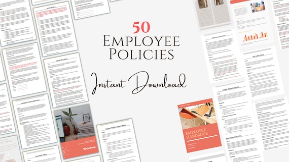 50 Employee Policies Bundle | HR Templates, Handbook (Digital Download)
