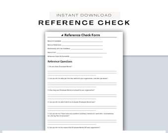 Reference Questions | Human Resources | Editable in MS Word, PDF, and Canva | New Hire Checklist | Interview Checklist | Recruitment