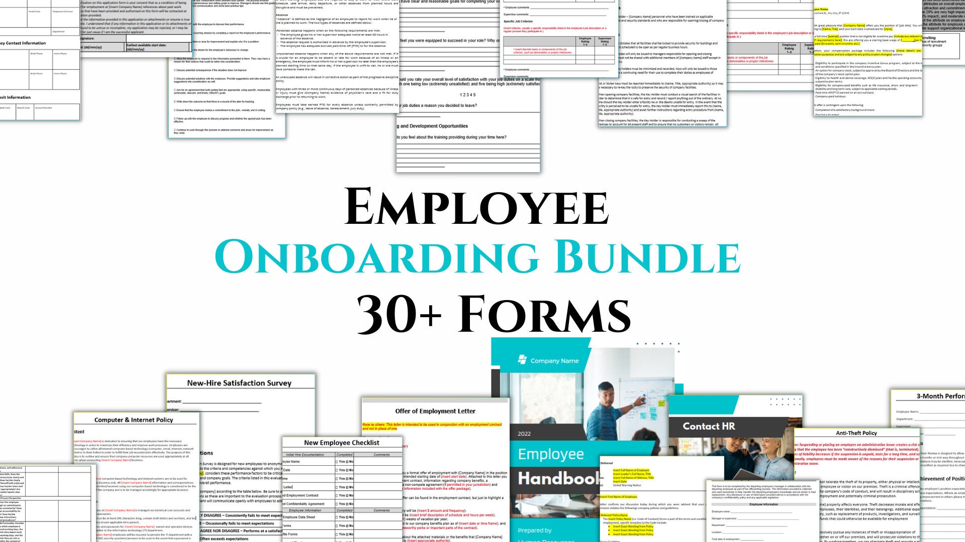 Human Resources | Employee Onboarding Bundle | New Hire Checklist | Employee Application Form | HR | Orientation Form | Employee Handbook