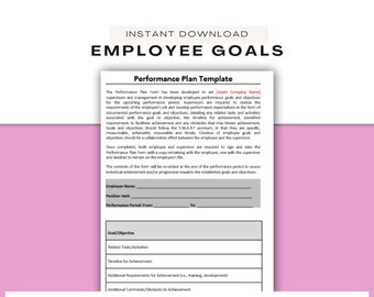 Employee Goal Template | Human Resources Template | Editable in MS Word, PDF, and Canva | Human Resources Form | Employee Evaluation | HR