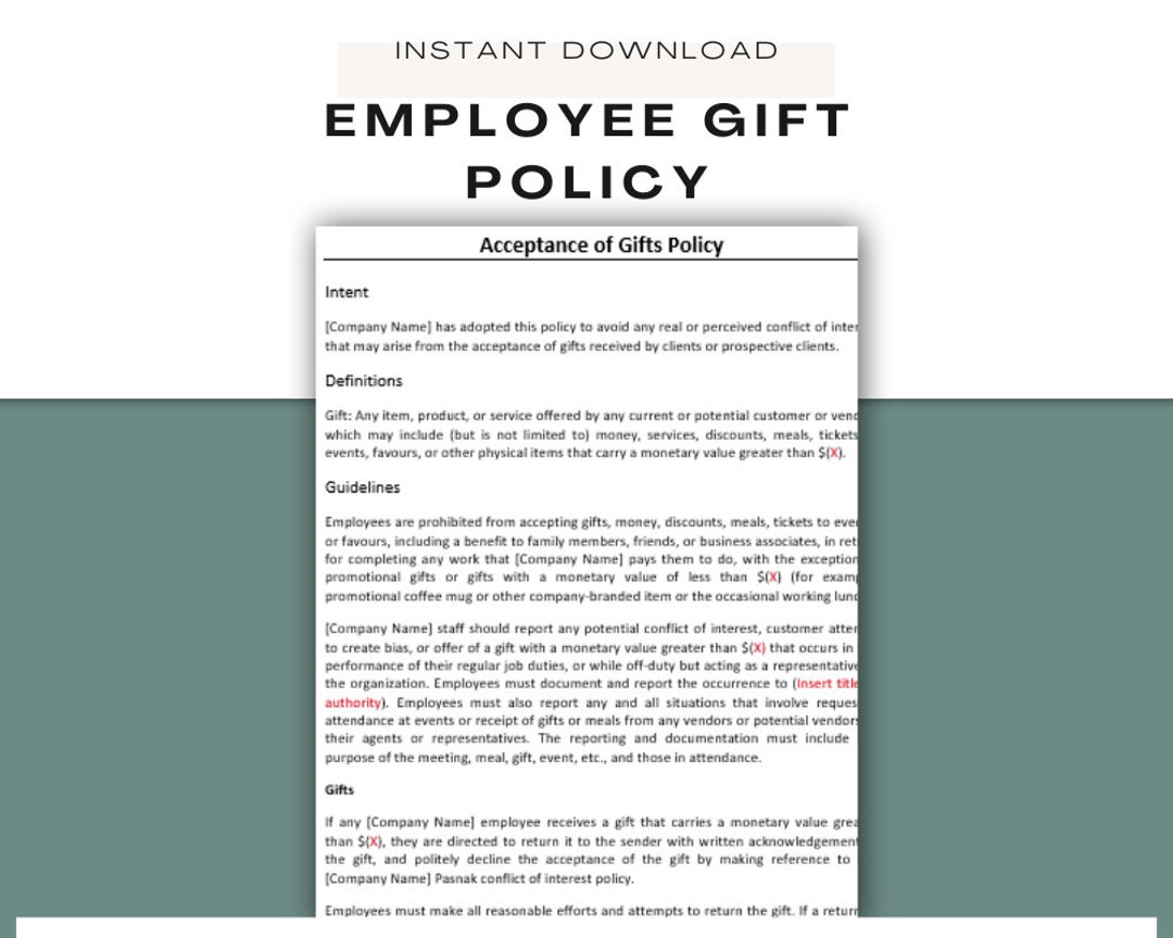 Employee Gift Policy ǀ Acceptance of Gifts Policy ǀ New Hire Etsy