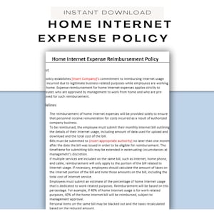 Home Internet Expense Reimbursement Policy ǀ Internet and IT Policy ǀ New Hire Paperwork ǀ Employee Onboarding