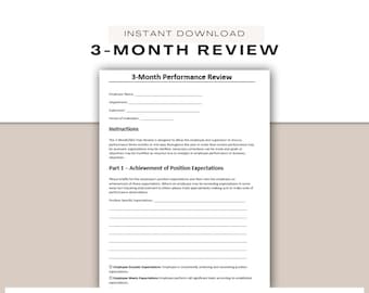 Employee Review Template | Probationary Review | Human Resources Template | Editable in MS Word, PDF, and Canva  | Employee Evaluation