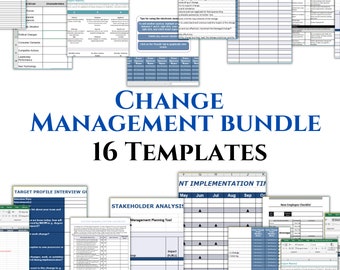 Change Management Bundle ǀ Projektmanagement ǀ HR-Formulare ǀ Projektvorlage ǀ Task Tracker ǀ Kommunikationsplan ǀ HR-Vorlagen