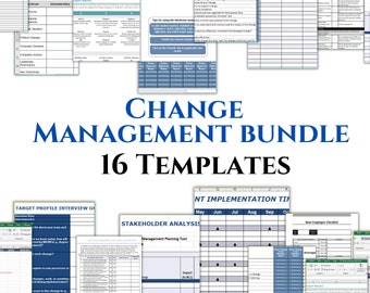 Change Management Bundle ǀ Project Management ǀ HR Forms ǀ Project Template ǀ Task Tracker ǀ Communication Plan ǀ HR Templates