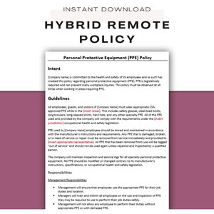 Employee Hybrid Work Policy ǀ New Hire Paperwork ǀ Human Resources Forms ǀ HR Templates ǀ Employee On boarding ǀ Welcome Packet