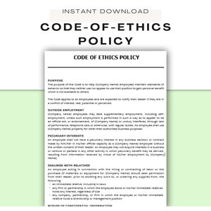 Code of Ethics Policy ǀ Employee Policies ǀ Employee Contract ǀ Human Resources Forms ǀ New Hire Paperwork ǀ Employee On boarding