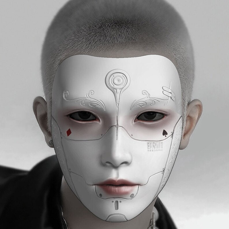 Cyberpunk Mask Full Face Antique Adult Mechanical Male Etsy