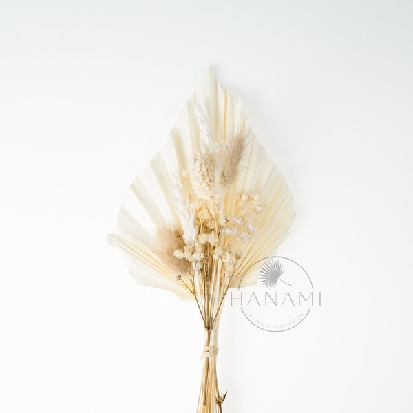 White all day Cake Topper - Palm Spear | Dried Flowers | Bunny Tails | Cake decoration Hanamishopfloral Hanami Hanamishop