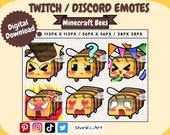 Cute Kawaii Minecraft Bee Video Game Emotes Set For Twitch, Discord, Youtube Streamer Emote