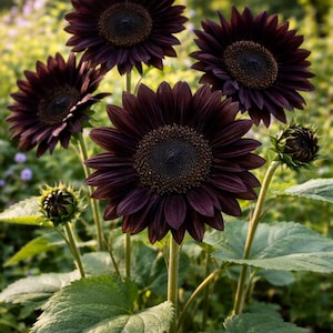 15 semi di girasole neri al cioccolato | Piante da giardino, fiori decorativi, giardinaggio facile, regalo per giardinieri, semi commestibili