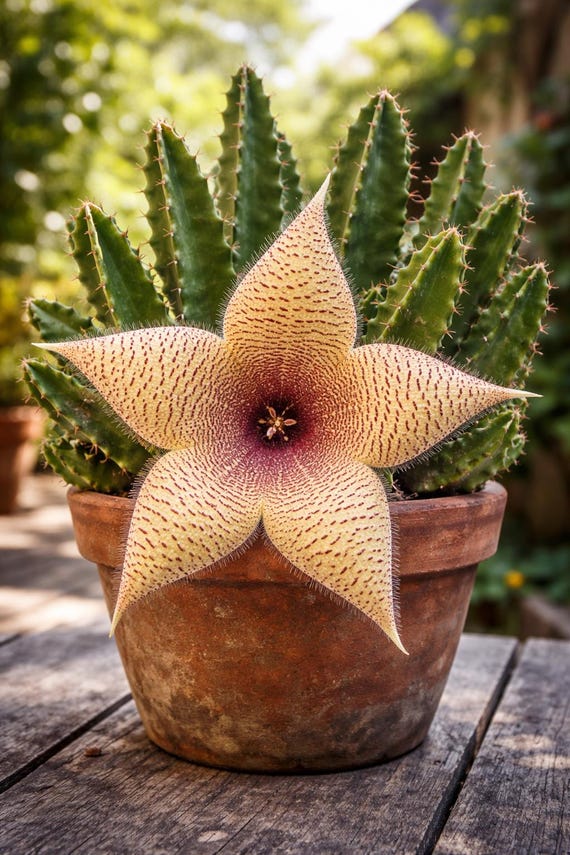 Stapelia Gigantea Seeds (5) | Giant Carrion Flower | Rare Succulent |  Exotic Star Flower | Cactus Plant - Etsy Israel