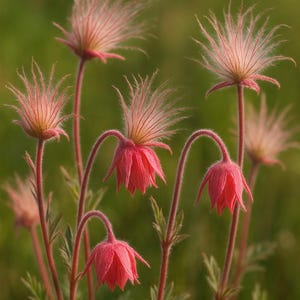 50 Semillas de Geum triflorum | Prairie Smoke | Flor Silvestre Perenne | Bulk Natural Seeds | Flores Rosadas y Plumeros Decorativo