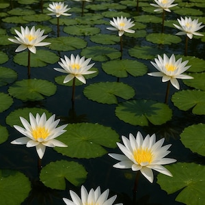 10 Semillas de Nymphaea alba | Loto Blanco / Nenúfar Europeo | Planta Acuática, Jardinería, Ornamental, Fácil Cultivo
