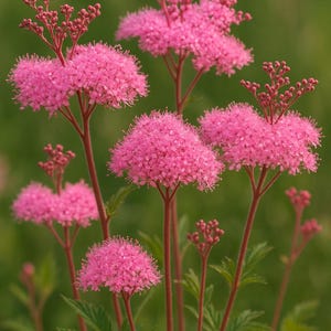 100 Semillas de Filipendula rubra | Queen of the Prairie | Flor Perenne Rosa | Planta Nativa para Jardines y Polinizadores
