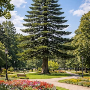 5 nasion Araucaria Columnaris – Sosna Cooka | Rzadki tropikalny iglak | Egzotyczne wiecznie zielone drzewo | Drzewo ozdobne