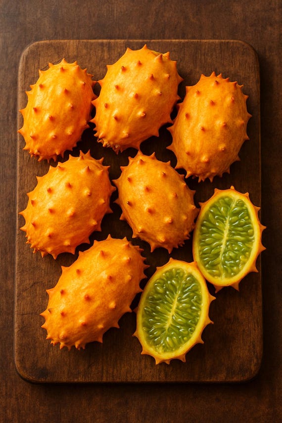 10 Graines De Kiwano (concombre Corné) - Cucumis Metuliferus, Plante Grimpante Fruit Exotique