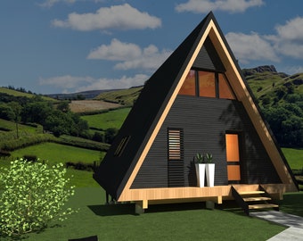 A-Frame Cabin Plans – Modern Timber Frame Design (DWG, PDF)