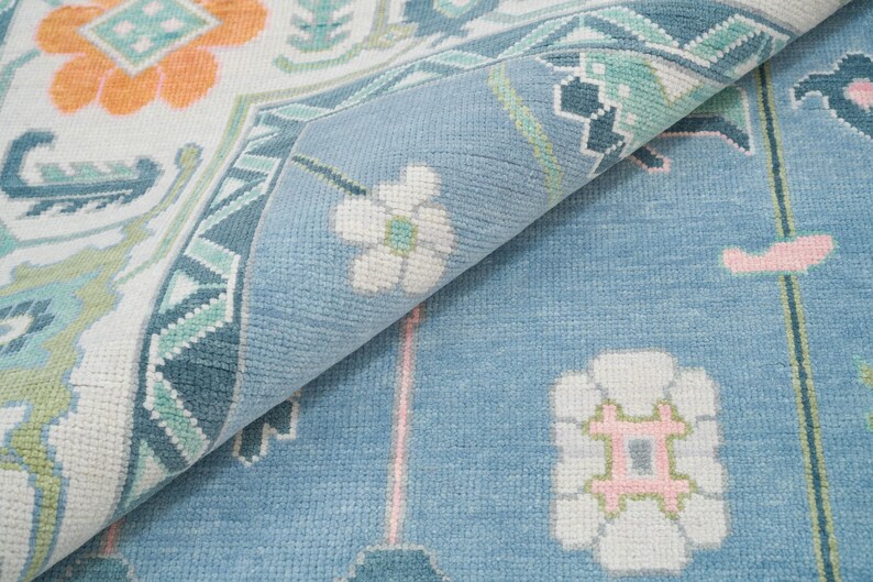 Classical blue Modern Designer Soft Oushak Turkish Style Wool Ushak,CUSTOMIZE in any Size rug 12x15'10x14'9x12'8x10'6x9'5x8'4x6'3x5/oushak.