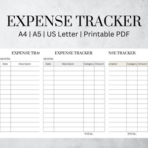 Expense Tracker Spending Tracker Purchase Log Spending Log Spending Sheet Printable PDF