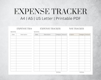 Expense Tracker Spending Tracker Purchase Log Spending Log Spending Sheet Printable PDF
